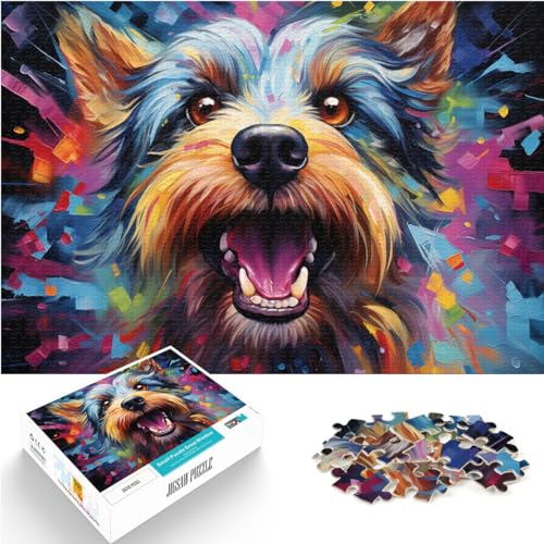 Puzzle zum Ausmalen von Hunden und zum Puzzlen mit 1000 Teilen für Erwachsene, Holzpuzzle, einzigartige Geburtstags, 1000 Teile (50 x 75 cm) von LGNBTGM