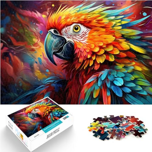 Puzzle zum Ausmalen von Papageien, Puzzle für Erwachsene, 1000 Stück, Holzpuzzle, Spielzeug, Puzzle, Lernspiele, Stressabbau-Puzzle, 1000 Teile (50 x 75 cm) von LGNBTGM