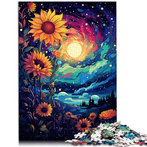 Puzzle zum Ausmalen von Sonnenblumen für Erwachsene, 1000 Teile, Puzzlegeschenke, Holzpuzzle, Weihnachtswunschliste mit Weihnachtsmann, 1000 Teile (50 x 75 cm) von LGNBTGM