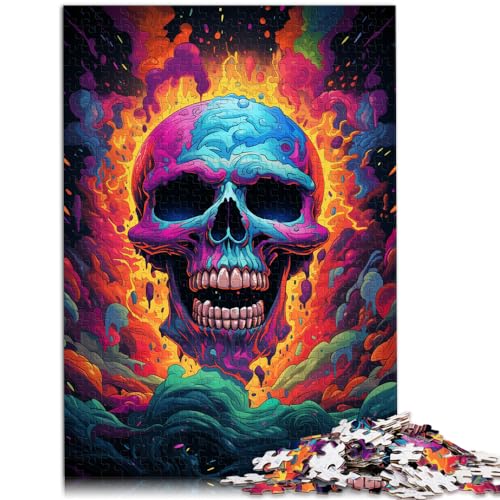 Puzzle zum Bemalen von bunten Totenköpfen für Erwachsene, 1000-teiliges Puzzle, Lernspiele, Holzpuzzle und Geschenkidee, 1000 Teile (50 x 75 cm) von LGNBTGM