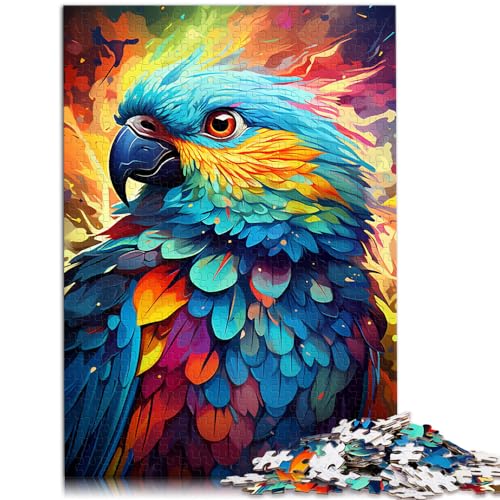 Puzzle zum Malen, bunter Papagei, für Erwachsene, 500-teiliges Puzzle, Holzpuzzle, Spielzeug, Puzzle, Lernspiele, Stressabbau-Puzzle, 500 Teile (38 x 52 cm) von LGNBTGM