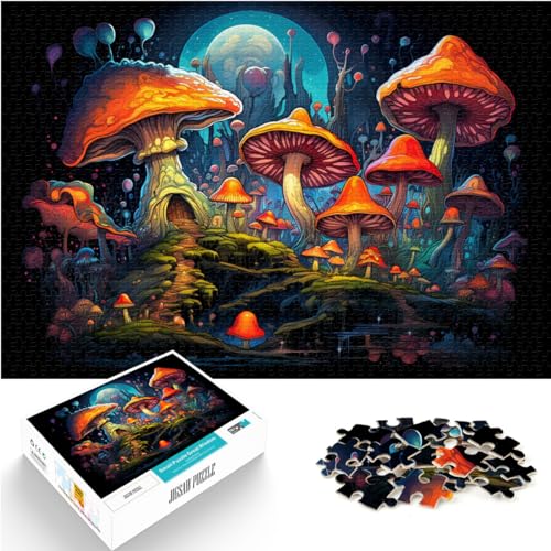 Puzzles, Geschenke, Spielzeug, Bunte psychedelische Pilze, 1000-teiliges Puzzle für Erwachsene, Holzpuzzle als Geschenk für die ganze Familie, 1000 Teile (50 x 75 cm) von LGNBTGM