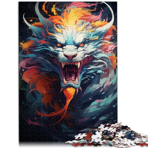 Puzzles, Geschenke, Spielzeug, Psychedelischer Drache in Farbe in den Wolken, 500 Teile, Premium-Puzzle, Holzpuzzle, Lernspiele für Zuhause, DIY-Spielzeug, 500 Teile (38 x 52 cm) von LGNBTGM