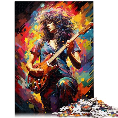 Puzzles, Geschenke, Spielzeuge, Mädchen spielt Gitarre, Puzzle aus Holz, 1000 Teile, anspruchsvolles, unterhaltsames Spiel für die ganze Familie, 1000 Teile (50 x 75 cm) von LGNBTGM