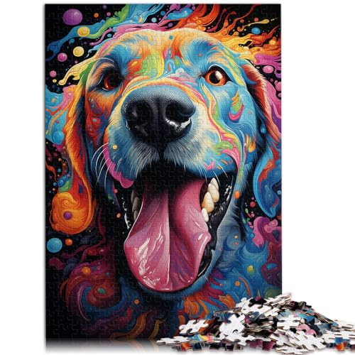 Puzzles, Malen, Farbe, Hund, Puzzle für Erwachsene, 500 Teile, Holzpuzzle, Familienspiel, Stressabbau, schwieriges Herausforderungspuzzle, 500 Teile (38 x 52 cm) von LGNBTGM