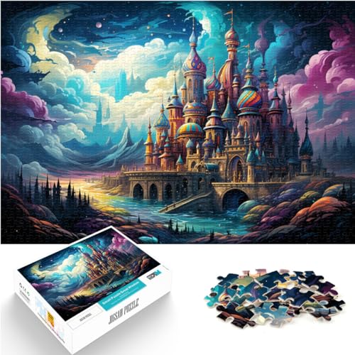 Puzzles, farbenfroher Psychedelischer Palast, 500 Teile, für Erwachsene, Geschenke für Familienspiel, Holzpuzzle zum Stressabbau, schwieriges Herausforderungspuzzle, 500 Teile (38 x 52 cm) von LGNBTGM