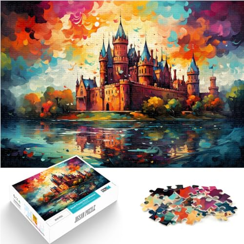 Puzzles Buntes Schloss 1000 Teile Puzzles Holzpuzzle Familienspiel Stressabbau Schwierige Herausforderung Puzzle 1000 Teile (50x75cm) von LGNBTGM