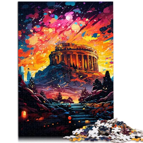 Puzzles Die farbenfrohe Psychedelia der Akropolis. 1000 Puzzles für Erwachsene. Holzpuzzle, anspruchsvoll, Aber unterhaltsam und humorvoll. 1000 Teile (50 x 75 cm) von LGNBTGM