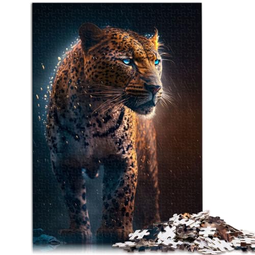 Puzzles Geschenke Spielzeug Blauer Leopard Erwachsene 300 Teile Puzzle Geschenke Holzpuzzle Familienspiel Stressabbau Schwierige Herausforderung Puzzle 300 Teile (26x38cm) von LGNBTGM
