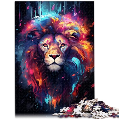 Puzzles Geschenke Spielzeug Bunte Löwen-Puzzles 300-teiliges Puzzle für Erwachsene Holzpuzzle Interessantes Puzzle zur Stressreduzierung 300 Teile (26 x 38 cm) von LGNBTGM