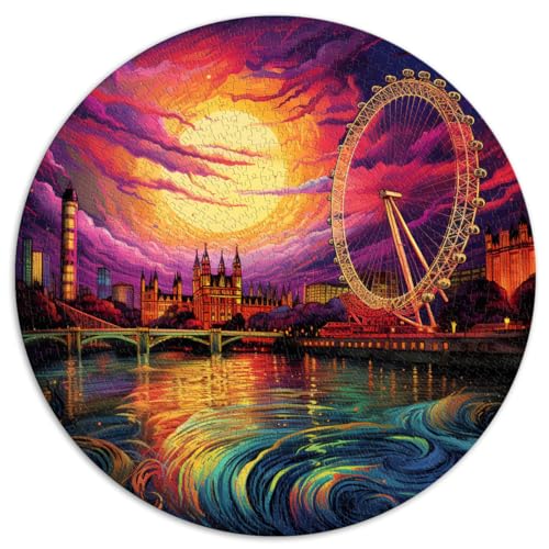 Puzzles Geschenke Spielzeug London Eye und Themse UK Puzzles 1000 Teile 67,5x67,5cm Entspannungspuzzles Spiele-Denkspiel Schwierig und herausfordernd von LGNBTGM