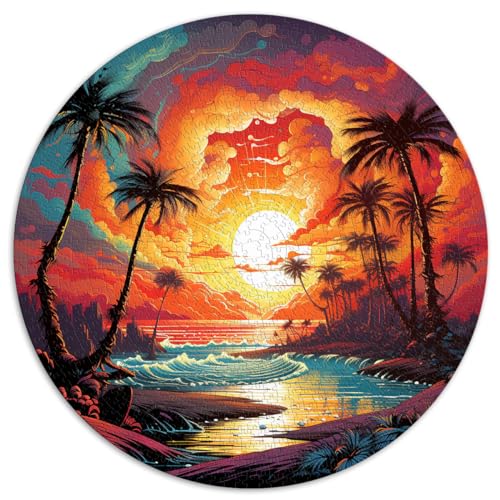 Puzzles Geschenke Spielzeug Palmen bei Sonnenuntergang 1000 Teile Puzzle für Erwachsene Puzzles 67,5x67,5cm Lernspielzeug Familienspiele Weihnachtsgeburtstagsgeschenke von LGNBTGM