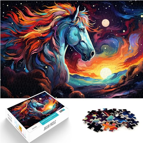Puzzles Gifts Toys Colorful psychedelic horse animal Fun Jigsaw Puzzles for Adults 300 Piece Wooden Jigsaw Family Activity Jigsaw Puzzles 300pcs（26x38cm） von LGNBTGM