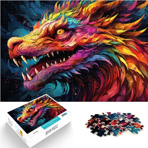 Puzzles Lernspiele Bunte Dinosaurier Puzzles für Erwachsene 1000 Teile Holzpuzzle Interessantes Puzzle zur Stressreduzierung 1000 Teile (50 x 75 cm) von LGNBTGM