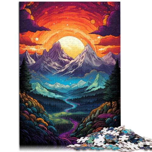 Puzzles Psychedelic Alps Jigsaws Puzzles 1000-teiliges Puzzle für Erwachsene Das Holzpuzzle eignet ganze Familie 1000-teilige (50 x 75 cm) von LGNBTGM