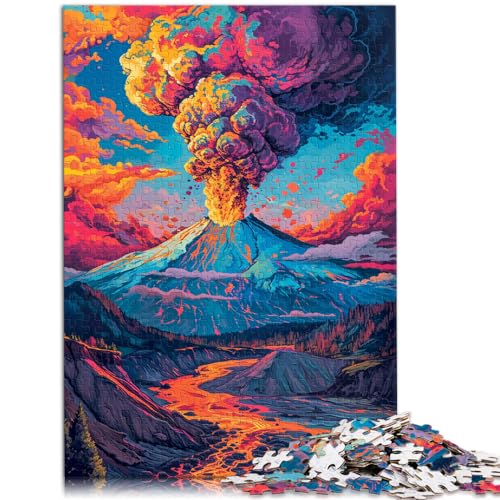 Puzzles für „Die farbenfrohen Psychedelika des Mount St. Helens“ für Erwachsene, Puzzle mit 1000 Teilen, Holzpuzzle, Denkspiel, 1000 Teile (50 x 75 cm) von LGNBTGM