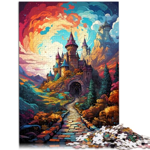 Puzzles für Buntes psychedelisches Schloss Kreuzenstein 1000-Teile-Puzzle Holzpuzzle Interessantes Puzzle zur Stressreduzierung 1000-Teile (50 x 75 cm) von LGNBTGM