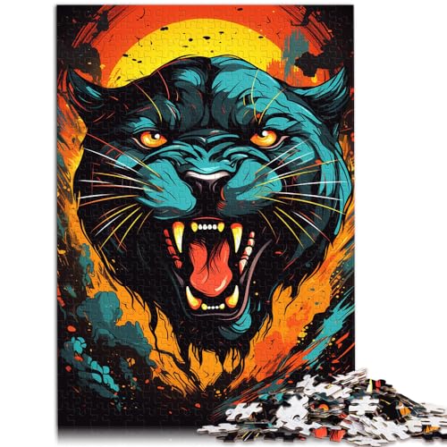 Puzzles für Color Fantasy Black Panther, 1000 Teile, Puzzle, Holzpuzzle, Familienspiel, Stressabbau, schwieriges Herausforderungspuzzle, 1000 Teile (50 x 75 cm) von LGNBTGM