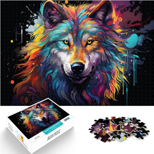 Puzzles für Erwachsene, Farbfantasie, Grauer Wolf, 1000-teiliges Puzzle aus Holz, ganze Familie, 1000 Teile (50 x 75 cm) von LGNBTGM