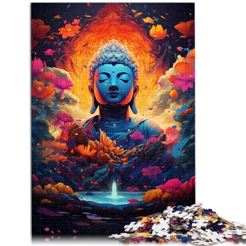 Puzzles für Erwachsene, farbenfrohes psychedelisches Buddha-Puzzle, 1000 Teile, Holzpuzzle, Spaß für Aktivitäten zu Hause, Geburtstagsgeschenk, Reisegeschenk, 1000 Stück (50 x 75 cm) von LGNBTGM