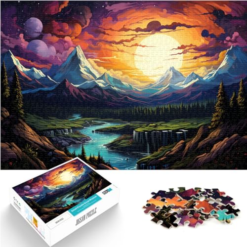 Puzzles für Fantasie-Berglandschaften, 1000 Teile, für Erwachsene, Geschenke, Holzpuzzles, Spielzeugpuzzles, Lernspiele, Stressabbau-Puzzles, 1000 Teile (50 x 75 cm) von LGNBTGM