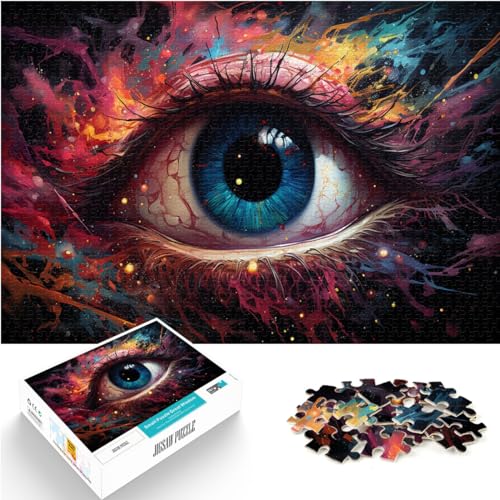 Puzzles für Fantasie-Farbmalerei-Augen, 1000 Teile, Puzzle für Erwachsene, Geschenke, Holzpuzzle, Heim-Lernspiele, DIY-Spielzeug, 1000 Teile (50 x 75 cm) von LGNBTGM