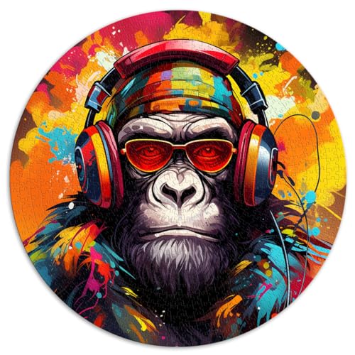 Puzzles für Headset Gorilla, 1000 Teile Puzzle 26,5 x 26,5 Zoll, Puzzles, bei denen jedes Teil einzigartig ist – anspruchsvolles, unterhaltsames Spiel für die ganze Familie von LGNBTGM