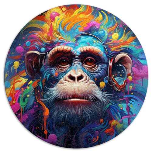 Puzzles für Puzzle Monkey Kopfhörer DJ 1000-teiliges Puzzle 26,5 x 26,5 Zoll Entspannungspuzzles Spiele Dekomprimierendes geistiges Lernspielzeug von LGNBTGM