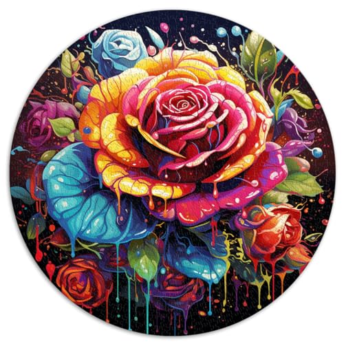 Puzzles für Puzzle Rose, bunt, 1000 Teile, Premium-Puzzle, 26,5 x 26,5 Zoll, Puzzle-Wanddekoration, Heim-Lernspiele, DIY-Spielzeug von LGNBTGM