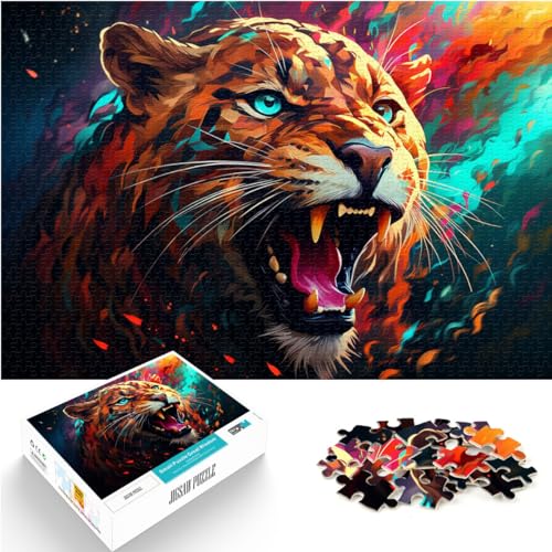 Puzzles für Puzzles, farbenfrohes legendäres Leoparden-Puzzle, 1000-teiliges Holzpuzzle, Wanddekoration, einzigartige Geburtstags, 1000 Teile (50 x 75 cm) von LGNBTGM