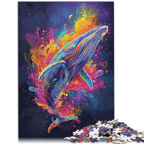 Puzzles für Bizarre, farbenfrohe Wale, 500 Teile, Puzzle-Geschenke, Holzpuzzles, Spaß bei Aktivitäten zu Hause, Geburtstagsgeschenk, Reisegeschenke, 500 Teile (38 x 52 cm) von LGNBTGM