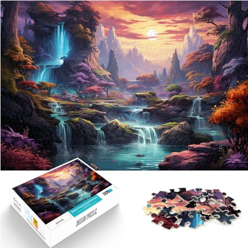 Puzzles für bunten Wasserfall, 1000 Teile, Puzzle für Erwachsene, Holzpuzzle, Spielzeug, Puzzle, Lernspiele, Stressabbau-Puzzles, 1000 Teile (50 x 75 cm) von LGNBTGM