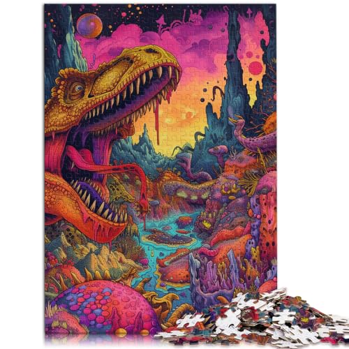 Puzzles für die Fantasiewelt der Dinosaurier, 1000-teiliges Puzzle für Erwachsene, Holzpuzzle, Weihnachtswunschliste mit Weihnachtsmann, 1000 Teile (50 x 75 cm) von LGNBTGM