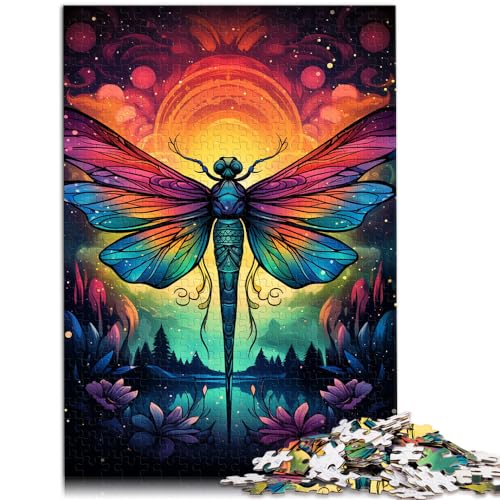 Puzzles für farbenfrohe, psychedelische Galaxie-Libellen-Puzzles für Erwachsene, 300 Teile, Holzpuzzles, Geburtstagsgeschenk, Geschenke für oder, Wandkunst, 300 Stück (26 x 38 cm) von LGNBTGM