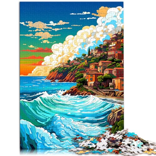 Puzzles für farbenfrohe, psychedelische Landschaften, Puzzle für Erwachsene, 1000 Teile, schwierige Holzpuzzles für Frauen und Männer, 1000 Teile (50 x 75 cm) von LGNBTGM