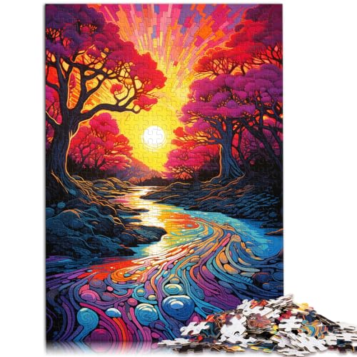 Puzzles für farbenfrohe Psychedelika aus Kaliforniens Sacramento, 1000-teiliges Puzzle für Erwachsene, Holzpuzzle, Denkspiel, 1000 Teile (50 x 75 cm) von LGNBTGM