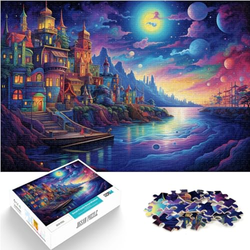 Puzzles für farbenfrohes psychedelisches Nashorn, 1000-teiliges Puzzle aus Holz, anspruchsvolles, unterhaltsames Spiel für die ganze Familie, 1000 Teile (50 x 75 cm) von LGNBTGM