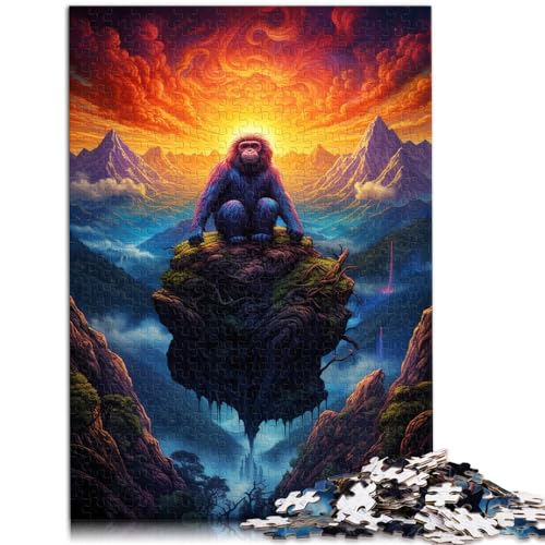 Puzzles für psychedelischen, farbigen goldenen Affen, 300-teiliges Puzzle, Holzpuzzle, Spaß für Aktivitäten zu Hause, Geburtstagsgeschenk, Reisegeschenk, 300 Teile (26 x 38 cm) von LGNBTGM