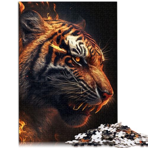 Puzzles Tiger fire 1000 Pieces Puzzles Wooden Jigsaw Toys Puzzles Educational Games Stress Relieving Puzzles 1000pcs（50x75cm） von LGNBTGM