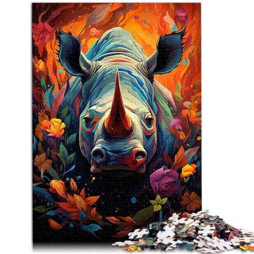 Puzzles zum Ausmalen, Nashorn, 1000 Teile, Puzzle für Erwachsene, Holzpuzzle, jedes Teil ist einzigartig – anspruchsvolles, unterhaltsames Familienspiel, 1000 Teile (50 x 75 cm) von LGNBTGM