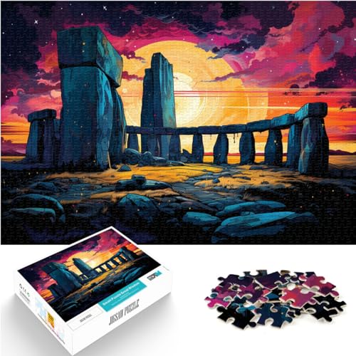 Puzzles zum Ausmalen, Stonehenge, 1000 Teile, Puzzle für Erwachsene, Holzpuzzle, jedes Teil ist einzigartig – anspruchsvolles, unterhaltsames Familienspiel, 1000 Teile (50 x 75 cm) von LGNBTGM