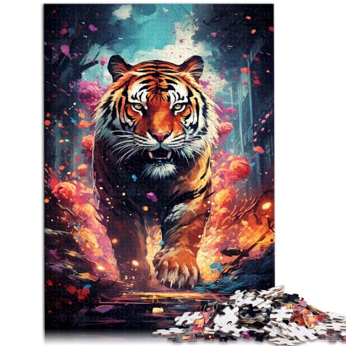 Puzzles zum Ausmalen, Tiger, 1000 Teile, Holzpuzzle, Familienspiel, Stressabbau, schwieriges Herausforderungspuzzle, 1000 Teile (50 x 75 cm) von LGNBTGM