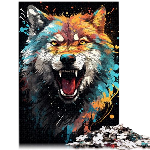 Puzzles zum Ausmalen, Wolf, für Erwachsene, 1000 Teile, Puzzle aus Holz, Familienspiel, Stressabbau, schwieriges Herausforderungspuzzle, 1000 Teile (50 x 75 cm) von LGNBTGM