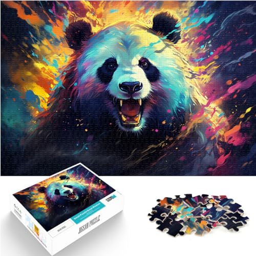 Puzzles zum Ausmalen eines Fantasy-Pandas, 1000-teiliges Puzzle, Holzpuzzle mit vollständig ineinander greifenden und zufällig geformten Teilen, 1000 Stück (50 x 75 cm) von LGNBTGM