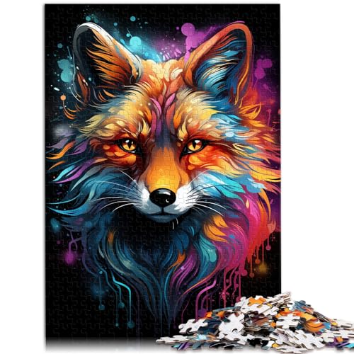 Puzzles zum Ausmalen von Fuchs-Puzzles für Erwachsene, 1000 Teile, Holzpuzzle, Familienspiel, Stressabbau, schwieriges Herausforderungspuzzle, 1000 Teile (50 x 75 cm) von LGNBTGM