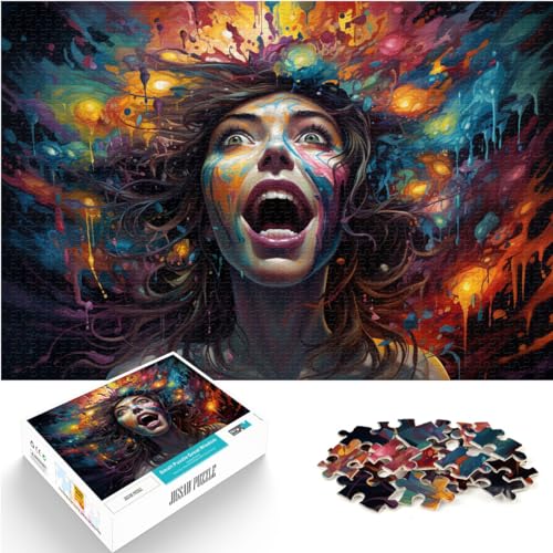 Puzzlespiel, Farbe, Fantasie, Frau, Kunst, 500 Teile, Premium-Puzzle, Holzpuzzle, Spaß für Aktivitäten zu Hause, Geburtstagsgeschenk, Reisegeschenk, 500 Teile (38 x 52 cm) von LGNBTGM