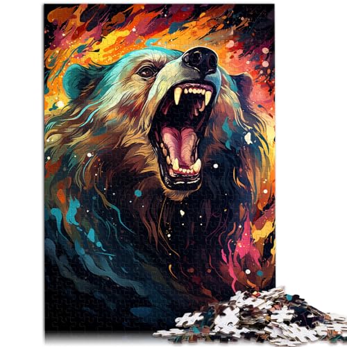 Puzzlespiel, Malerei, Bunte Bärenkunst für Erwachsene, 1000-teiliges Puzzle, Holzpuzzle, Wanddekoration, einzigartige Geburtstags, 1000 Teile (50 x 75 cm) von LGNBTGM