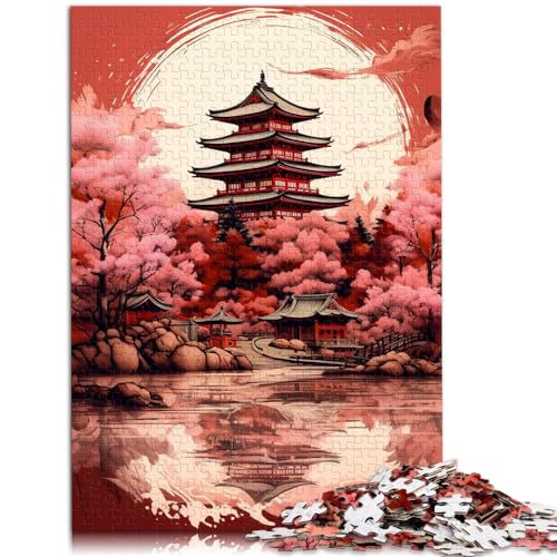 Puzzlespiel „Vintage Japan Landscapes“ 500 Teile für Erwachsene, Holzpuzzle, jedes Teil ist einzigartig – anspruchsvolles, unterhaltsames Familienspiel, 500 Teile (38 x 52 cm) von LGNBTGM