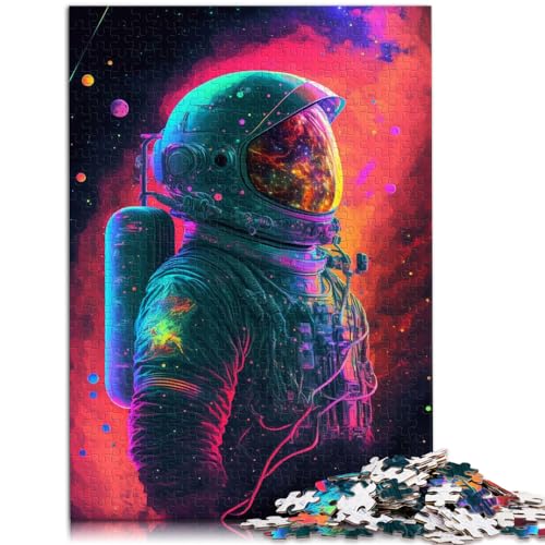 Puzzlespiel Astronautenposter 1000-teiliges Puzzle Holzpuzzle Spielzeug Puzzle Lernspiele Stressabbau-Puzzle 1000 Teile (50 x 75 cm) von LGNBTGM