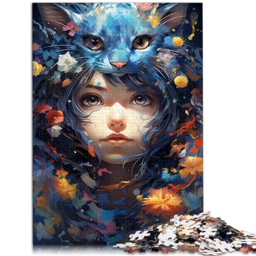 Puzzlespiel Blu-ray Catwoman, farbenfrohes psychedelisches Puzzle, lustiges Puzzle für Erwachsene, 500-teiliges Holzpuzzle, Geburtstagsgeschenk, Geschenke für 500 Teile (38 x 52 cm) von LGNBTGM